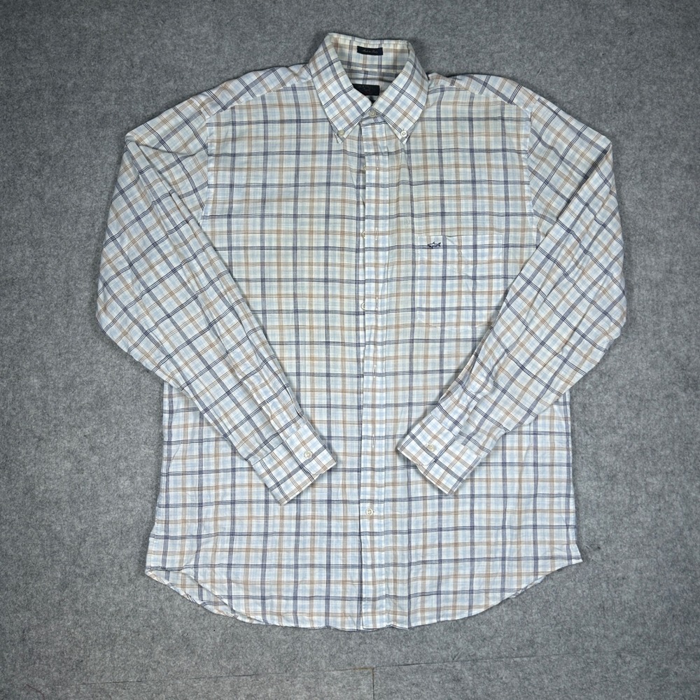 Paul Shark Yachting Shirt Mens 41 Large Multicolor Waikiki‎ Plaid Button Down